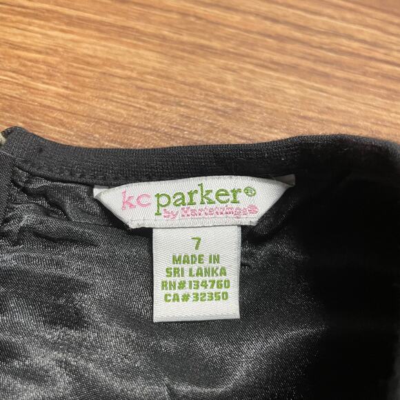 KC Parker Hartstrings Girls Black Red Blue Tweed Dress Fit Flare Size 7 Pleated - Picture 6 of 7